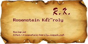 Rosenstein Károly névjegykártya